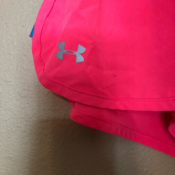 Bright pink Under Armour athletic shorts - Picture 4 of 5